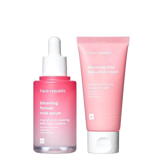 Face Republic Bakuchiol Duo - Blooming Forever Rose Serum & Blooming Time Bakuchiol Cream