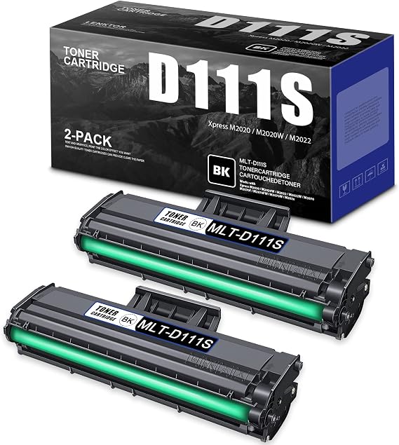 2-Pack MLT-D111S D111S Toner Cartridge (1,500 Pages) Compatible Replacement for Samsung MLT-D111S SU814A Black Toner Xpress M2070FW M2070W M202x M2070 M2070F Printer Toner Cartridge -LEN