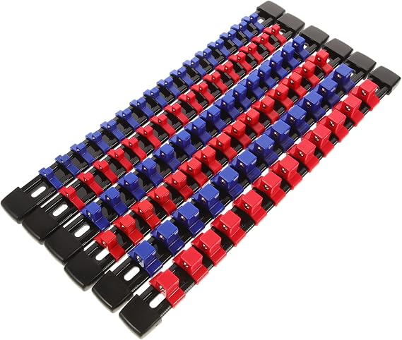6pcs Socket Organizer Rack Tool Box Storage for Sockets Lightweight Design Bright Colors Versatile Multi-purpose for Mechanics