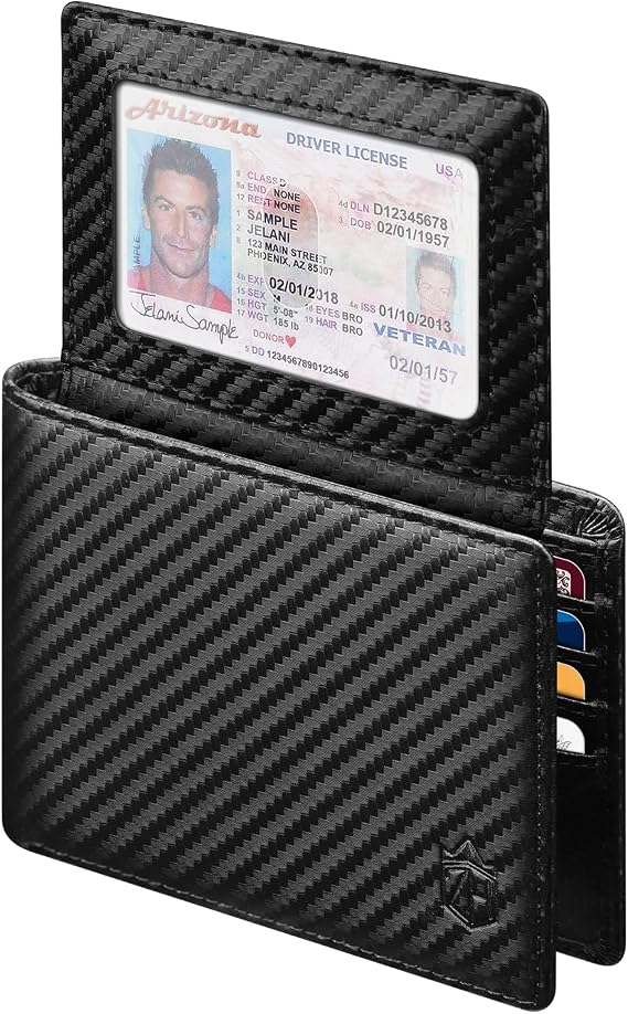 Zitahli Wallet for Men, Slim RFID Blocking Leather Bifold Wallet, Holds Up to 12 Cards, Minimalist Front Pocket Wallet with 2 ID Windows & Cash Slot, Thin Credit Card Holder, Gift for Men