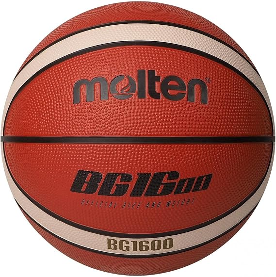 Molten BG1600 Rubber Basketball, Indoor/Outdoor Play, Orange/Ivory
