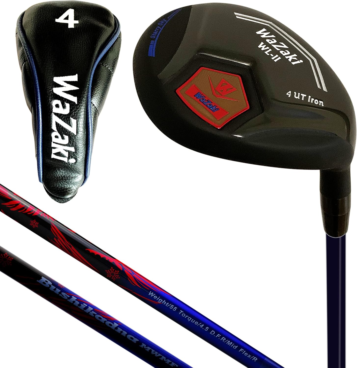 Japan WaZaki Single Hybrid Iron USGA R A Rules Golf Club with Headcover,WLIIs Model,Whole Black Oil Finish