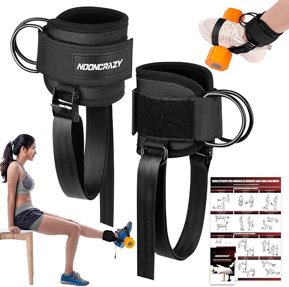 Ankle Strap for Dumbbell and Cable Machine with Longer Stronger Nylon Strap