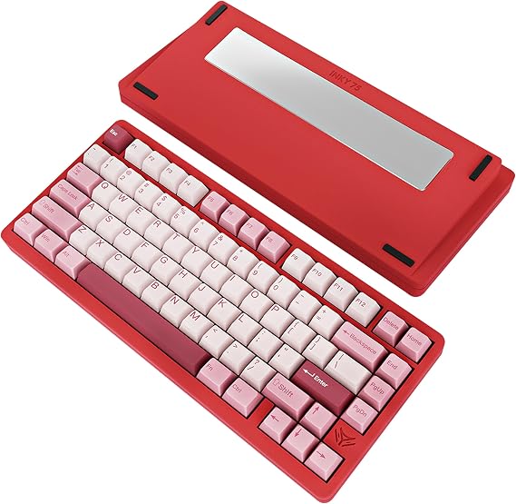 MK INKY75 Mechanical Keyboard with Full Aluminum Wireless Mechanical Gaming Keyboard, 75% Layout Mechanical Key Board BT/2.4G/USB-C,Hot Swappable, Creamy Sounding, 75 Keys (Very Raspberry)