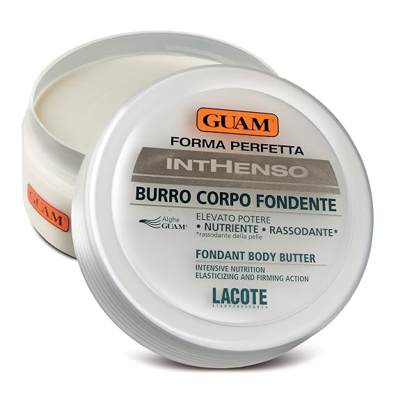 Guam Intense Firming and Anti-Aging Body Cream, Nourishing Seaweed Body Butter with Shea and Cupuavu for Mature and Very Dry Skin, Tightening and Hydrating Moisturizer, 250 mL