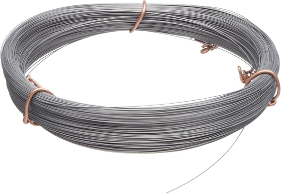 Small Parts 21255 High Carbon Steel Wire, #2B (Smooth) Finish, Full Hard Temper, ASTM A228, 0.055" Diameter, 31' Length, Precision Tolerance