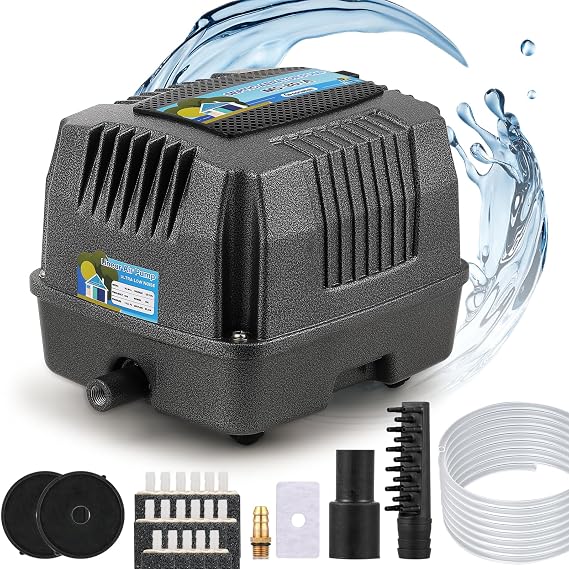 MS-80 Septic Linear Air Pump Pond Aerator Electromagnetic Air Pump for Home Waste Water Treatment, Koi Pond, Fish