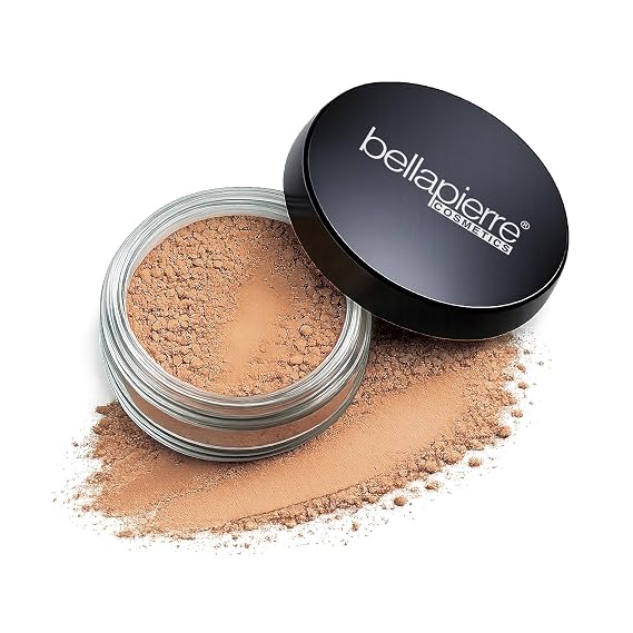 Bellapierre Mineral Foundation SPF 15 Loose Powder Foundation, Full Coverage Mineral Makeup with Matte Finish Vegan, Cruelty Free, Hypoallergenic, Oil & Talc Free 0.32 oz - Maple