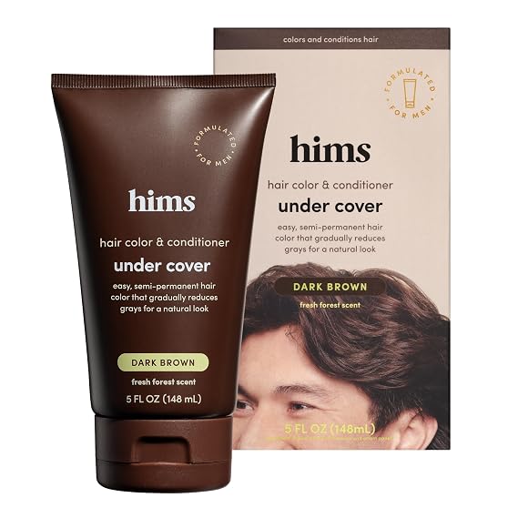 hims Under Cover Hair Color & Conditioner, Argan Oil, Dark Brown, 5 Fl Oz