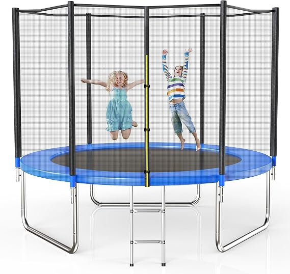 AOTOB Trampoline with Net for Kids Outdoor 8 10 12 14 15FT ASTM 400LBS