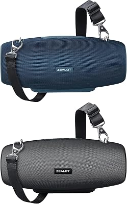 ZEALOT Bluetooth Speakers, 75W Portable Bluetooth Speakers with Subwoofer,Speakers Bluetooth Wireless IPX6 Waterproof,20H Play,Deep Bass,Stereo Loud,EQ,Bluetooth Speaker for Party,Beach,Camping