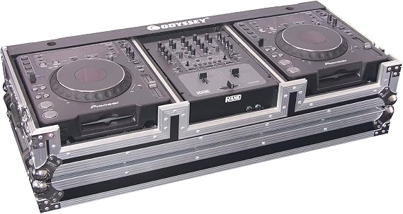 Odyssey FZ10CDJW Flight Zone Dj Coffin With Wheels For A 10" Mixer And Two Large Format Cd Players | Rolling transport, holds 10 inch console plus dual large-format decks, padded interior, latching lid, gig-ready road build