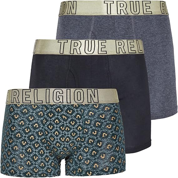 True Religion Men's Underwear, Mens Boxer Briefs, Super Soft Underwear for Men 3 Pack