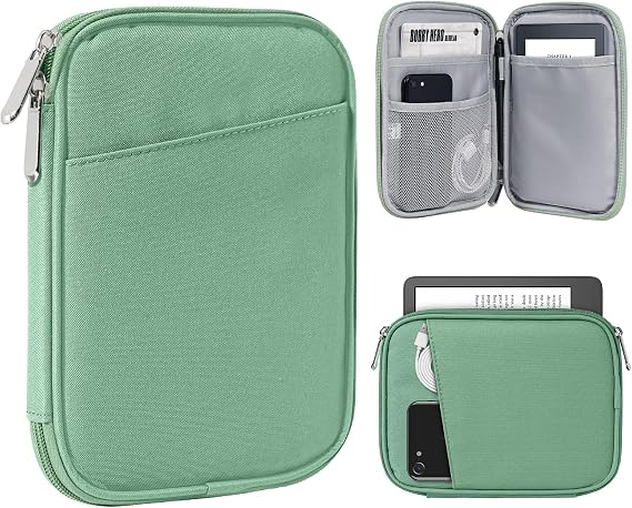 TiMOVO 6-7 Inch eReader Sleeve, Bodhi Green | Protective Cover Case with Pocket for Paperwhite/Colorsoft Signature Edition/Oasis & Kobo eReaders