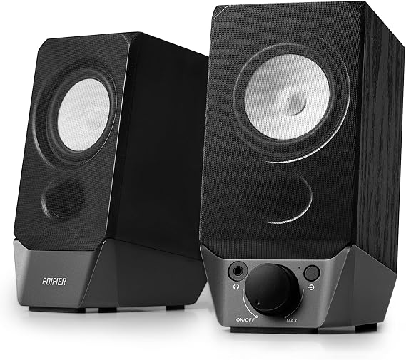 Edifier R19BT PC Speaker System with Wooden Cabinet, 3.5mm Input, Black