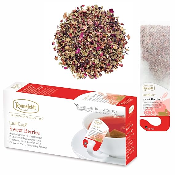 Ronnefeldt LeafCup Sweet Berries Fruit Infusion, Caffeine Free, 15 Ct