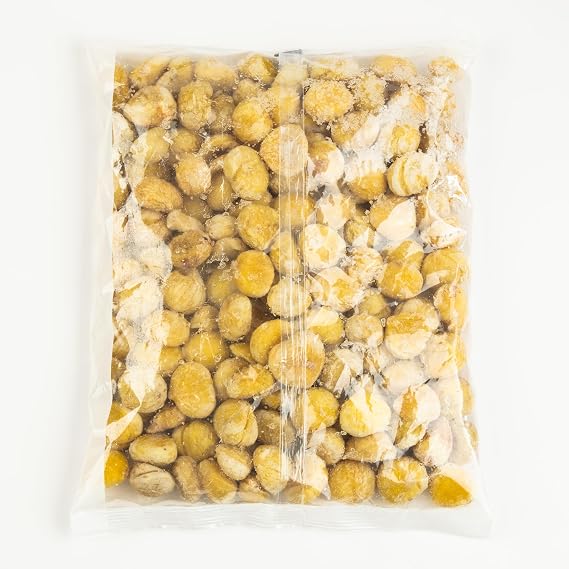 Whole IQF Peeled Chestnuts - 11 Lb Bag, Frozen & Ready for Gourmet Cooking, Perfect for Desserts, Stuffing & Savory Dishes