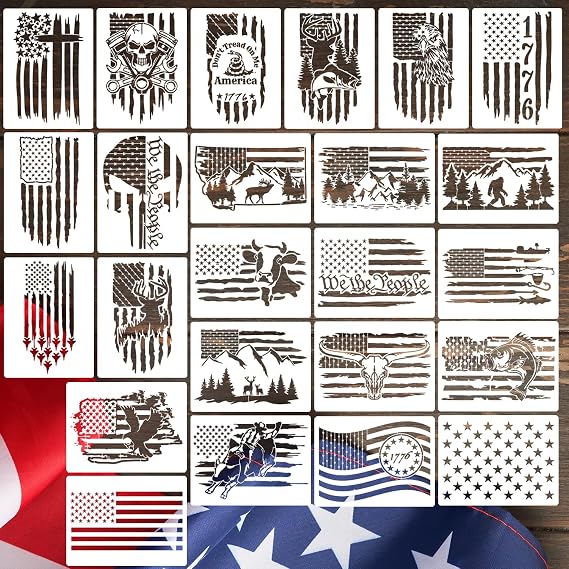 Patriotic Stencils American Flag Stencil 50 Stars We The People Stencil