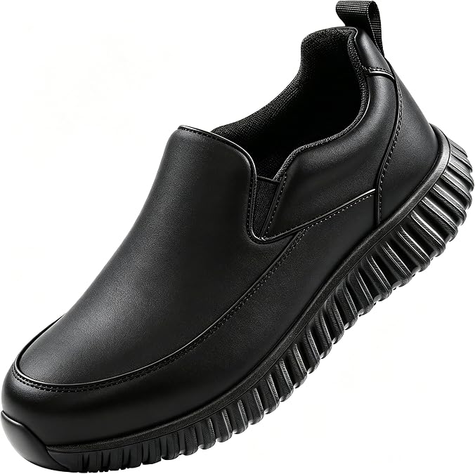 Non Slip Work Shoes for Men Women Slip-Resistant Waterproof Food Service Sneakers Slip-On Lightweight Cushioning Walking Loafers