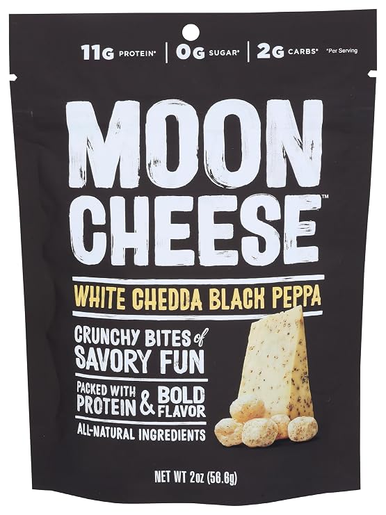 Moon Cheese White Chedda Black Peppa Cheese Snack, 2 OZ