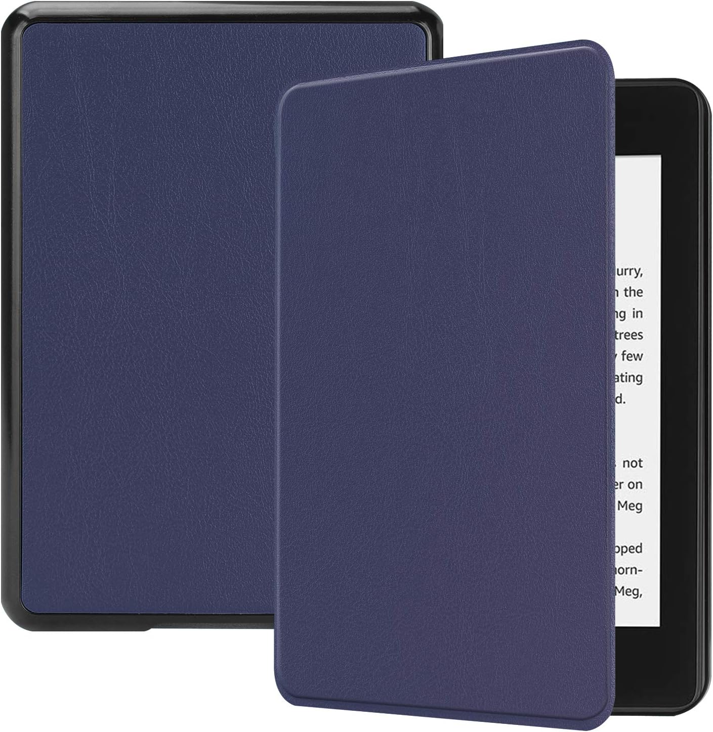 PCATEC Amazon Kindle Paperwhite 2018 Protective Case, Stand Type, Premium PU Leather, Ultra Thin, Lightest, Auto Sleep Function, Smart Case Cover Amazon Kindle Paperwhite 2018, Navy Blue