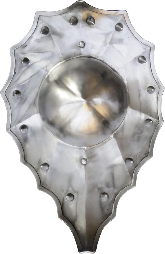 GDFB Talhoffer Buckler, Silver, Metal, 38.1 cm x 42.672 cm x 15.24 cm