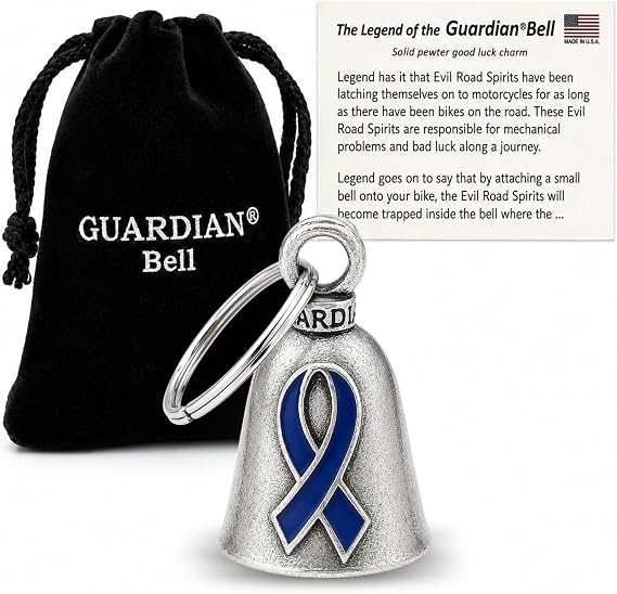Guardian Bell I Support The Cause Good Luck Bell w/Keyring & Velvet Gift Bag | Motorcycle Bell | Pewter | Made in USA