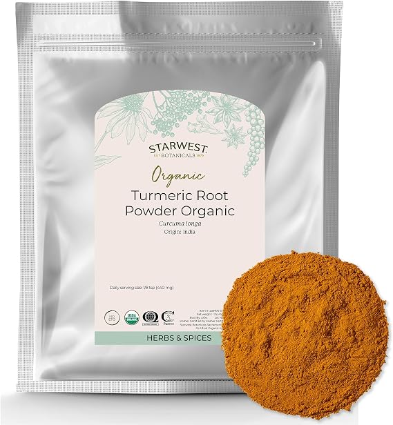 Starwest Botanicals Organic Ground Turmeric Root Powder - Bulk 1 lb Bag