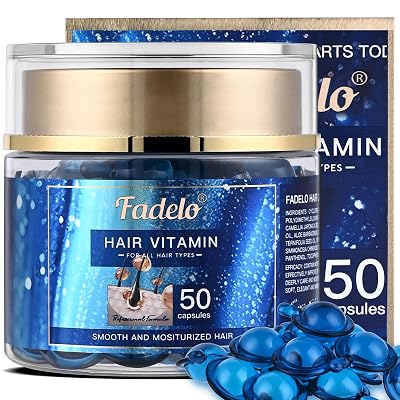 Hair Oil Capluse for Frizzy & Dry Hair, Keratin Styling with Argan, Jojoba & Avocado Oils - No Rinse Serum with Vitamin A C E and Pro B5, 50pcs