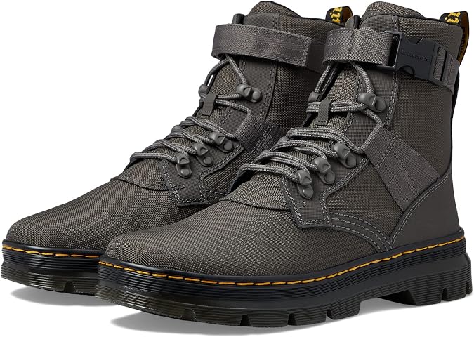 Dr. Martens Uni Adult Combs Tech II Combat Boot, Gunmetal, 6 Women/5 Men