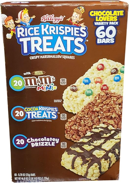 Kellogg's Variety Rice Krispies Treats 60Count (2.925 Lb),, 46.8 Oz