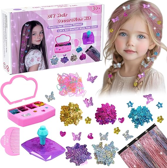 AOSITE Hair Gem Stamper, Girls Hair Bedazzler Kit with Hair Glitter Patch