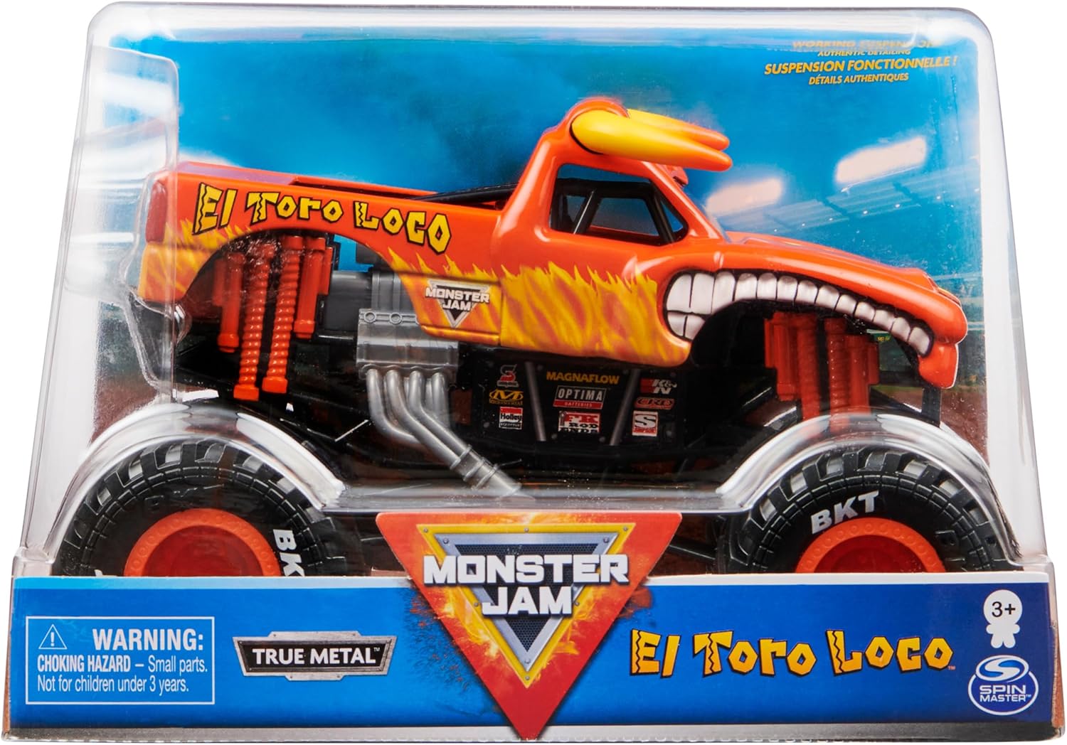 Monster Jam 公式モンスタートラック - El Toro Loco 1:24スケール ダイキャスト車両 - クロムリムとタイヤ すべてのプレイセット用 - ファンやパーティーのための収集品