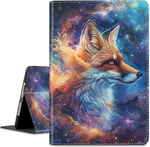 Case for iPad mini 5 2019/ Mini 4, Mini 3/2/ 1, Multi-Angle PU Leather Holder Cover with Automatic Sleep/Wake Function for iPad mini 5th/4th Gen 7.9 inch, Galactic Sky Fox