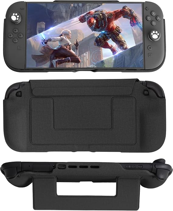 Switch 2 Cover Protective Case, Detachable Magnetic Shell, 360 All-Around Protection, with a Protective Shell with Built-in Ergonomic Grip, Suitable for Nintendo Switch 2 Model 2025, Black