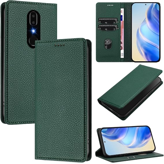 Compatible with Sharp Aquos V Case Cover,Compatible with Sharp Aquos V SH-C02 Flip PU Leather Magnetic Protective Leather Case Green