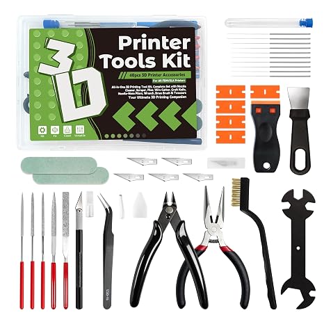 40PCS 3D Printer Tools Kit with Storage Case for FDM 3D Printing