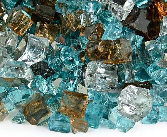 Barksdale - Fire Glass Blend for Indoor and Outdoor Fire Pits or Fireplaces | 10 Pounds | 1/2 Inch