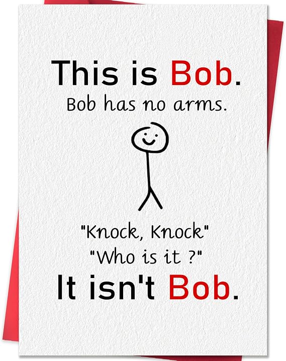 IDU Funny Birthday Cards for Men Women,Humorous Birthday Card Gifts for Dad Mom Coworkers Boss Family Friends,Cheeky Birthday Card Gift for Him Her,Black Humor Bob Knock Joke Cards