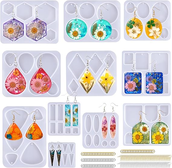 LET'S RESIN Earring Resin Molds, 171Pcs Jewelry Making Kit