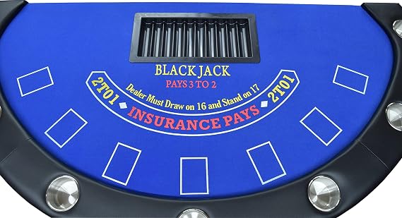 71'' Blackjack Table with Folding Legs (Blue Felt)