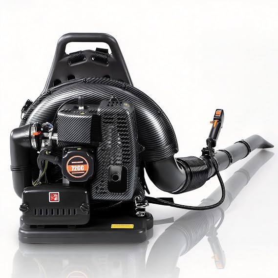 72cc Gas Power Leaf Blower, 2-Stroke Backpack Blower with 230 MPH 760 CFM, Adjustable Speed, Low Noise & Ergonomic Design, Cruise Control for Commercial Lawn Care, Yard Debris & Snow Removal