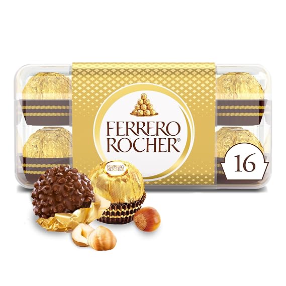 Ferrero Rocher Chocolate Candy, 16 Hazelnut Milk Chocolates, 7 oz