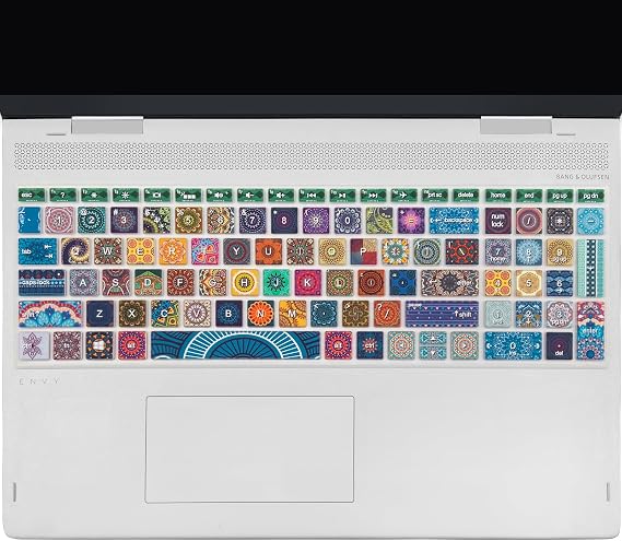 Keyboard Cover for HP Envy x360 15m-bp/bq /2020 2019 HP Pavilion 15/ HP Pavilion x360 15.6 Series/HP Envy 17 17.3" Series/HP Laptop 15t 17t 17-ca0011nr 17-by0040nr, Bohemian