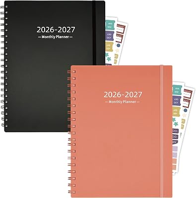2 PCS -2026 Calendar Monthly Planner 7.4 x 9.6, 18 Months Monthly Planner from Jan 2026-Jun 2027, Calendar 2026 Planner with Pocket, 120GSM Paper