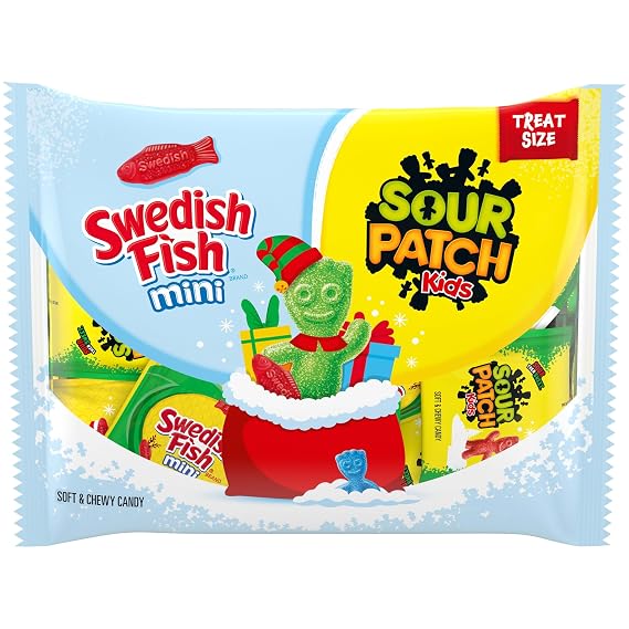 SOUR PATCH KIDS & SWEDISH FISH Chewy Holiday Candy Variety Pack, 22ct