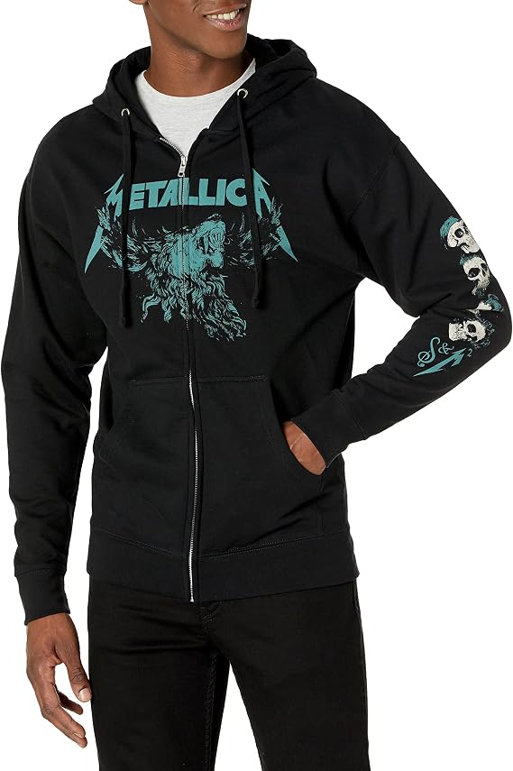 Metallica Unisex Adult Official Metallica S&m2 Moose Skull Zip Hoodie