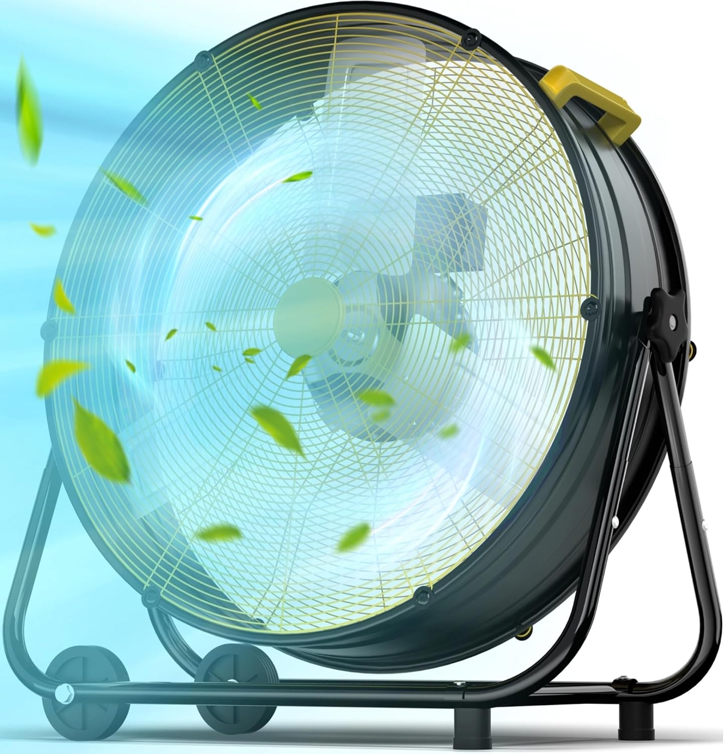 14000CFM High Velocity Drum Fan,30 Industrial Fan,360° Tilt with 2 Casters,Handle,3 Speed Heavy Duty Floor Fan for Shop, Factory,Garage,Commercial,Basement,Patio,ETL