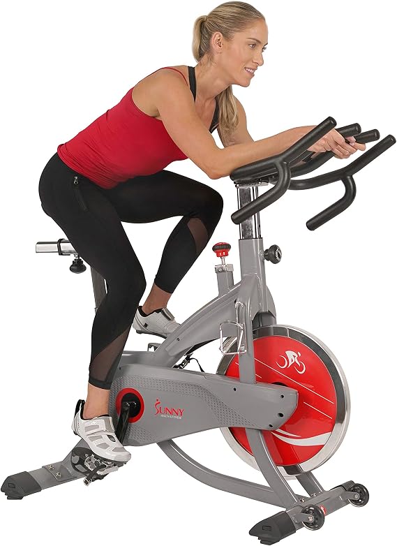 Sunny Health & Fitness Prime Magnetic Belt Drive Indoor Stationary Cycling Bike w/Free Exclusive SunnyFit App Bluetooth Connection SF-B122061