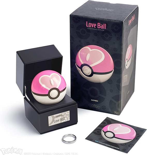 The Wand Company Original Poke Ball Authentic Replica - Realistic, Electronic, Die-Cast Poke Ball with Display Case Light Features Officially Licensed by Pokemon